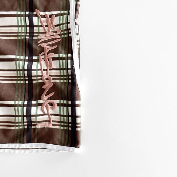 Billabong Mens Board Shorts Plaid Embroidered Signature Trunks Brown Sz 36 - Picture 3 of 10